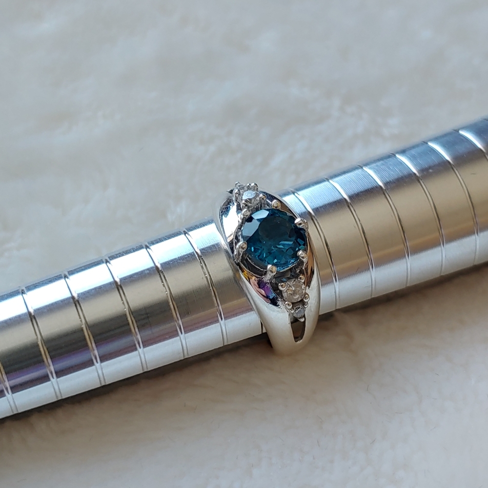 Silver with Blue Topaz